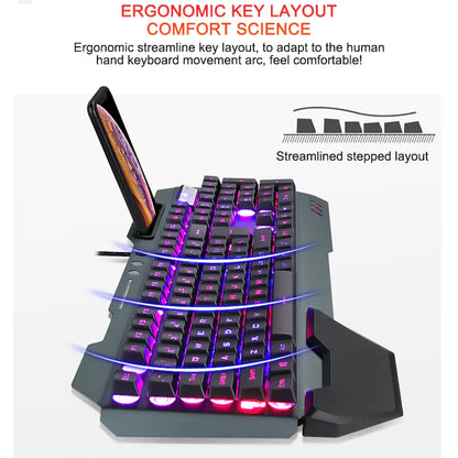 RGB Backlit Mechanical Gaming Keyboard for Cafes